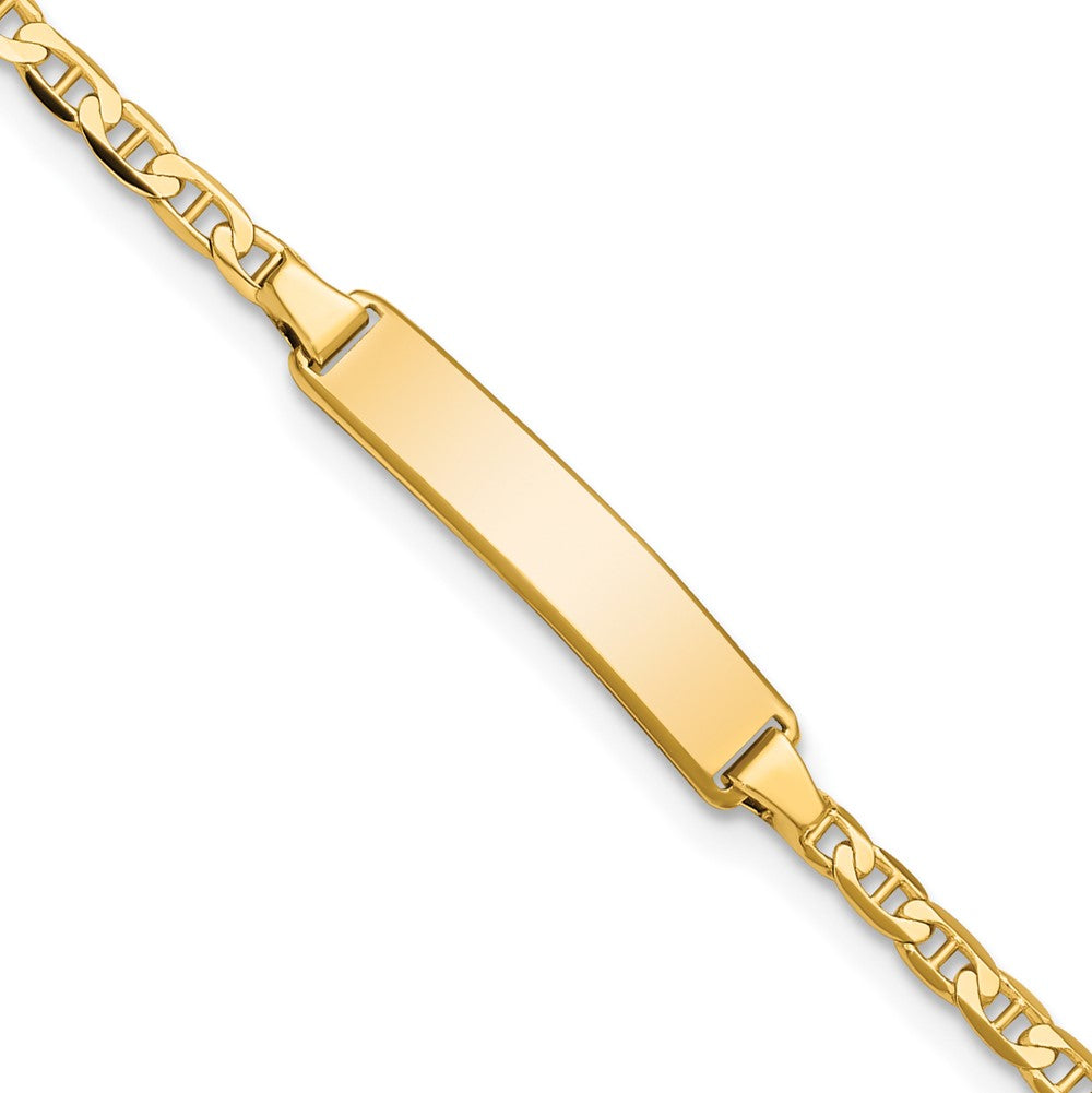 Quality Gold 14k Flat Anchor Link ID Bracelet Gold     