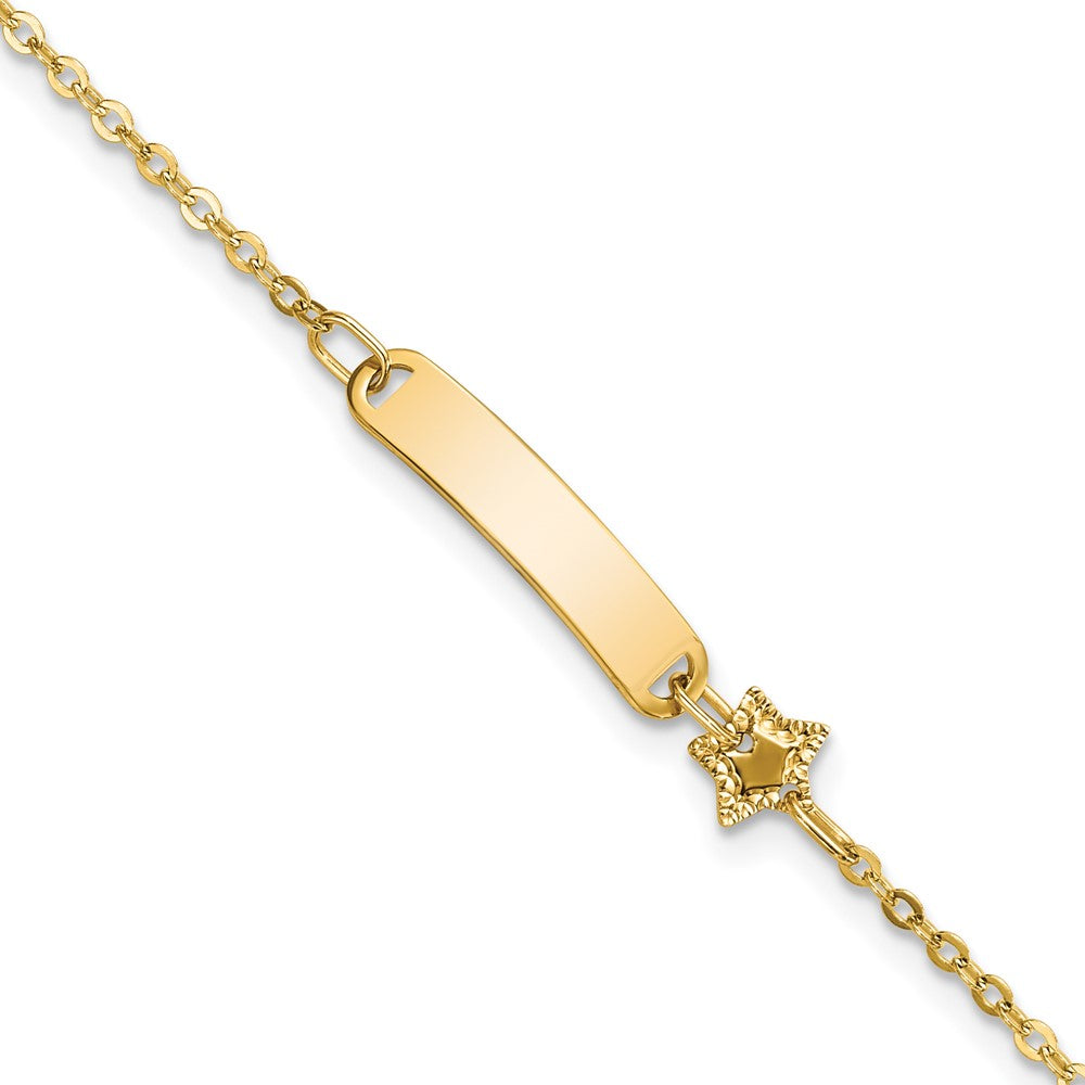 Load image into Gallery viewer, Quality Gold 14K Polished ID with Star Childrens Bracelet Gold
