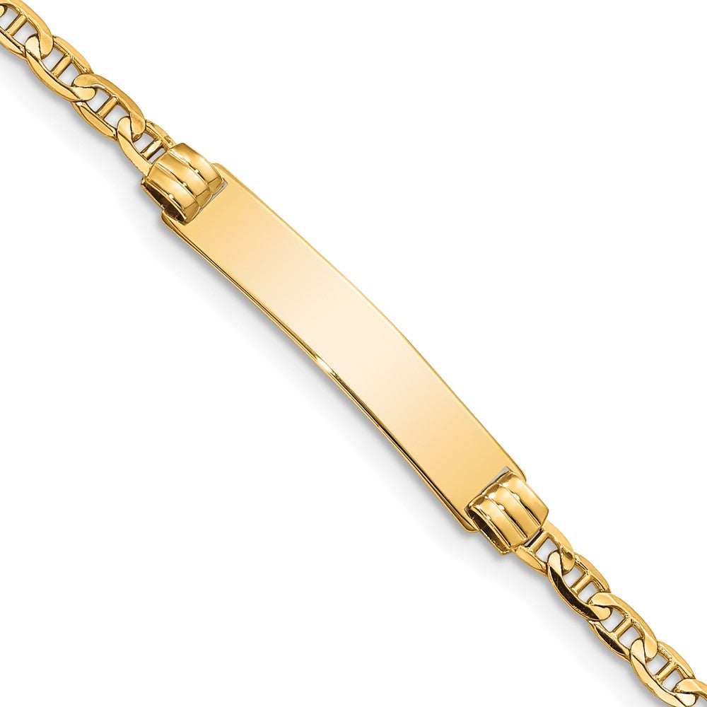 Quality Gold 14k Children's Anchor Link ID Bracelet Gold     