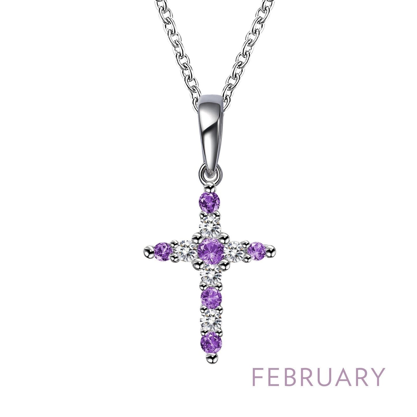 LaFonn Platinum FEBRUARY N/A NECKLACES February Birthstone Necklace