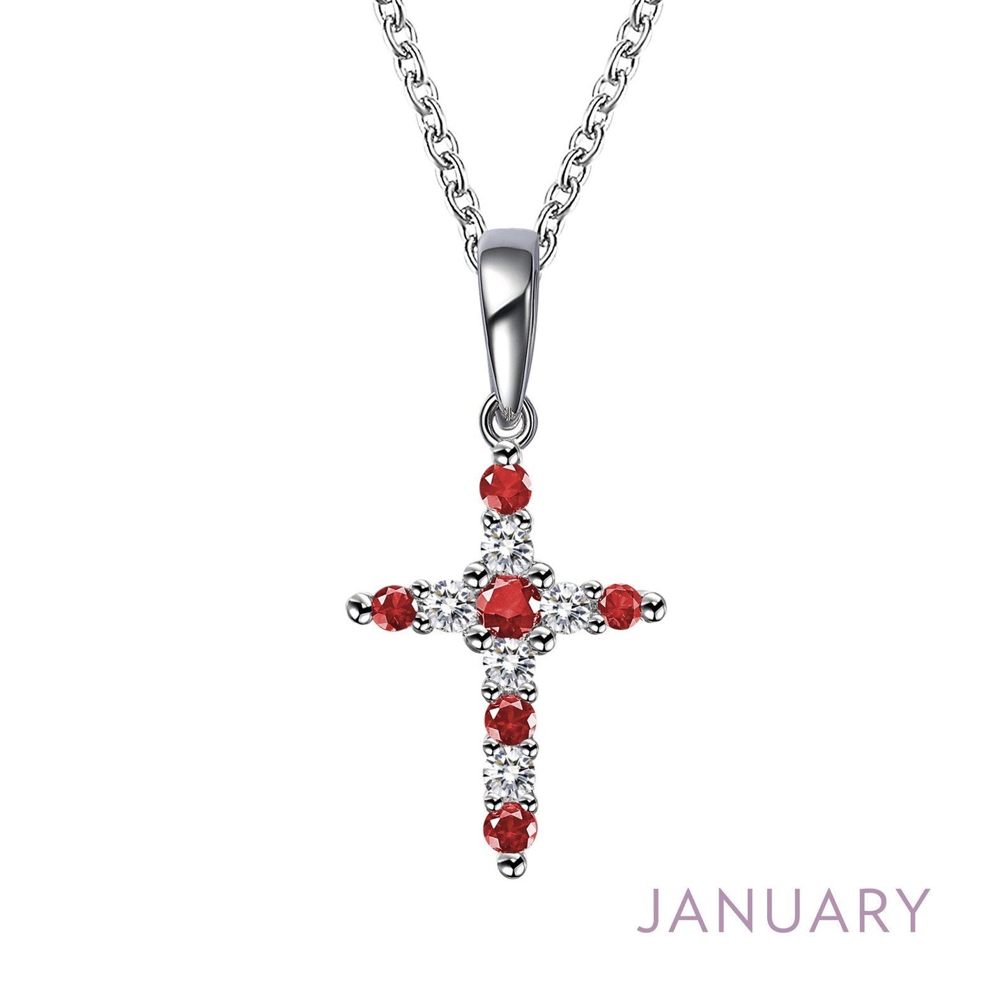 Lafonn January Birthstone Necklace JANUARY NECKLACES Platinum 0.33cts CTS Approx. 25mm (H) x 12.5mm (W)