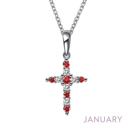 Lafonn January Birthstone Necklace JANUARY NECKLACES Platinum 0.33cts CTS Approx. 25mm (H) x 12.5mm (W)