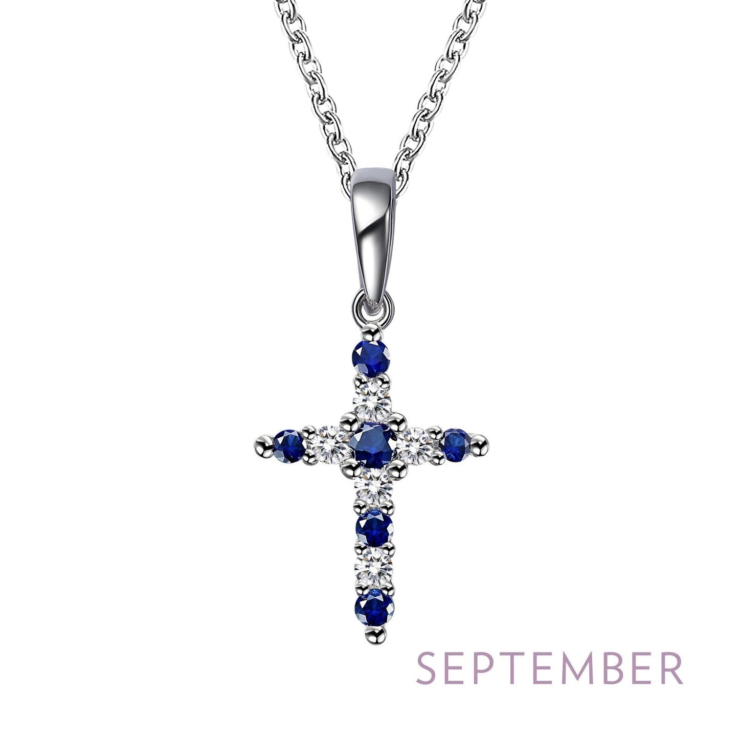 Load image into Gallery viewer, Lafonn September Birthstone Necklace SEPTEMBER NECKLACES Platinum 0.33cts CTS Approx. 25mm (H) x 12.5mm (W)
