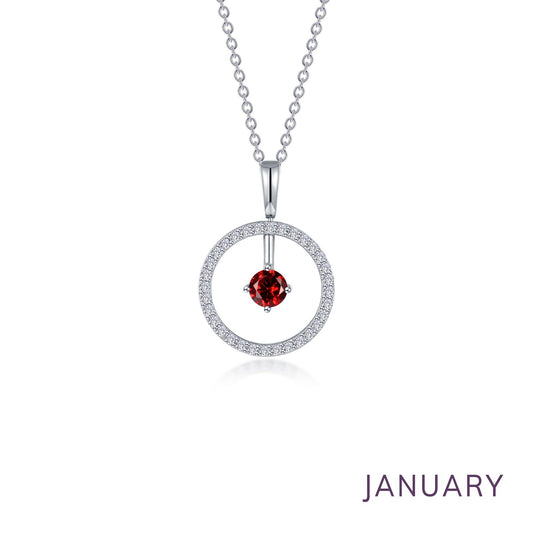 January Birthstone Reversible Open Circle Necklace