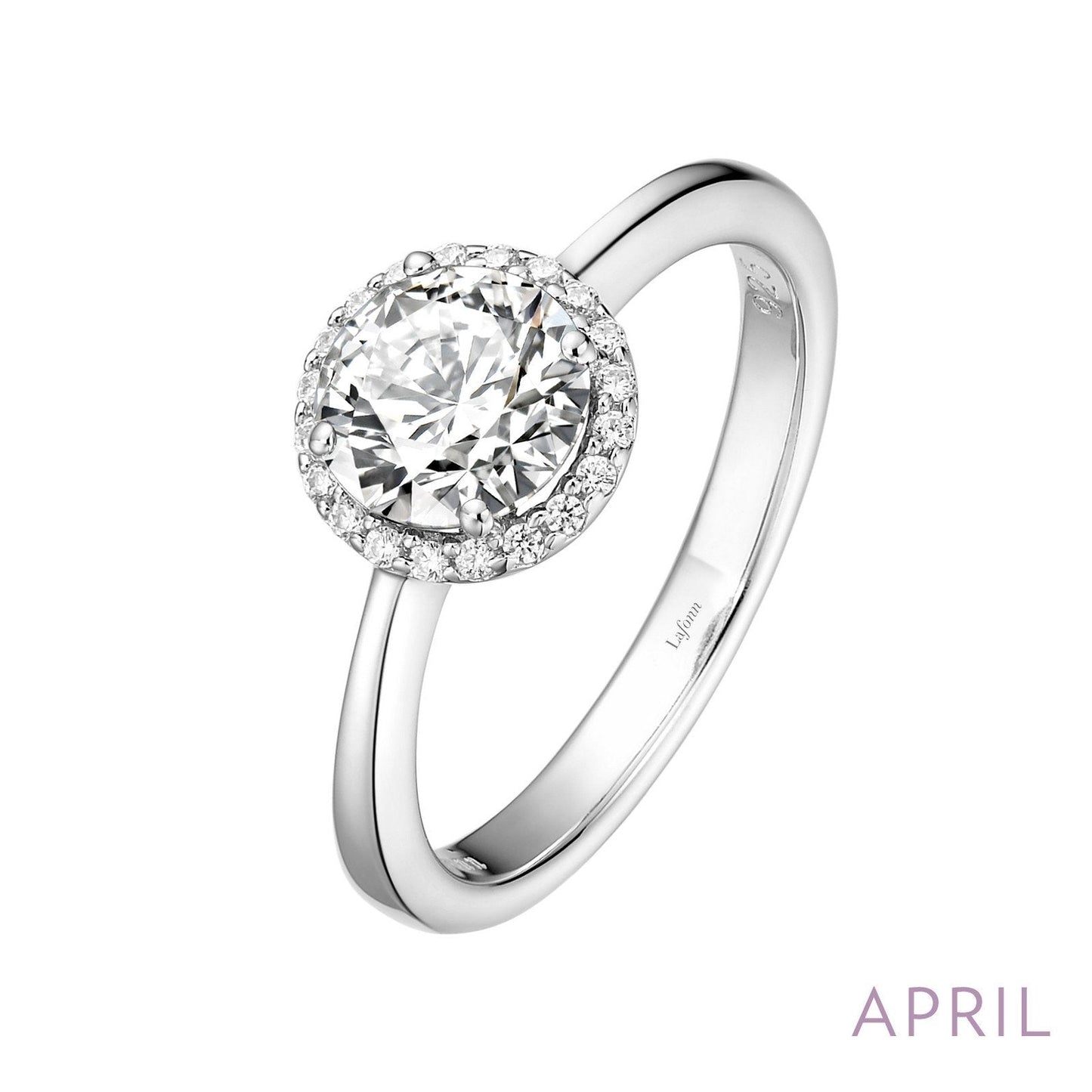 LaFonn Platinum APRIL  6.00mm Round, Diamond, Approx. 0.85 CTW RINGS April Birthstone Ring