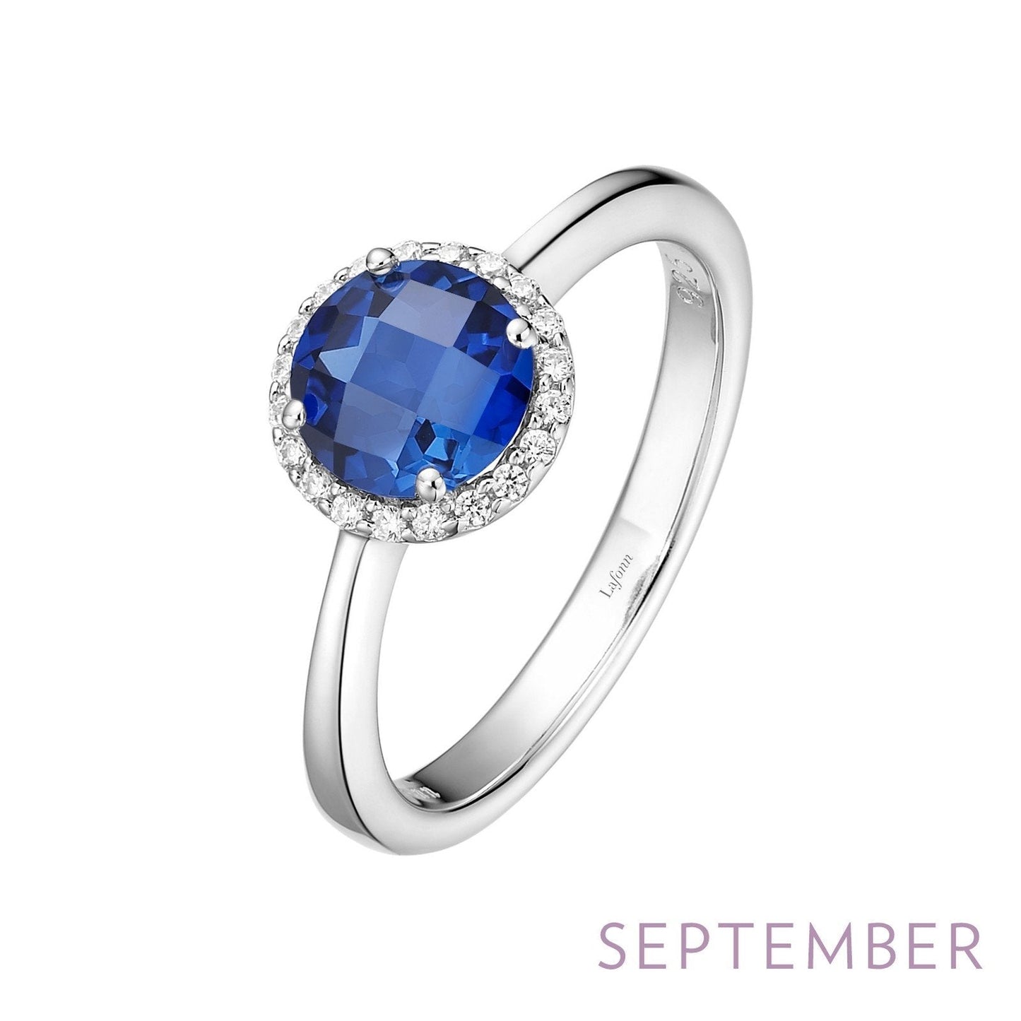 LaFonn Platinum SEPTEMBER  6.00mm Round, Sapphire, Approx. 0.85 CTW RINGS September Birthstone Ring