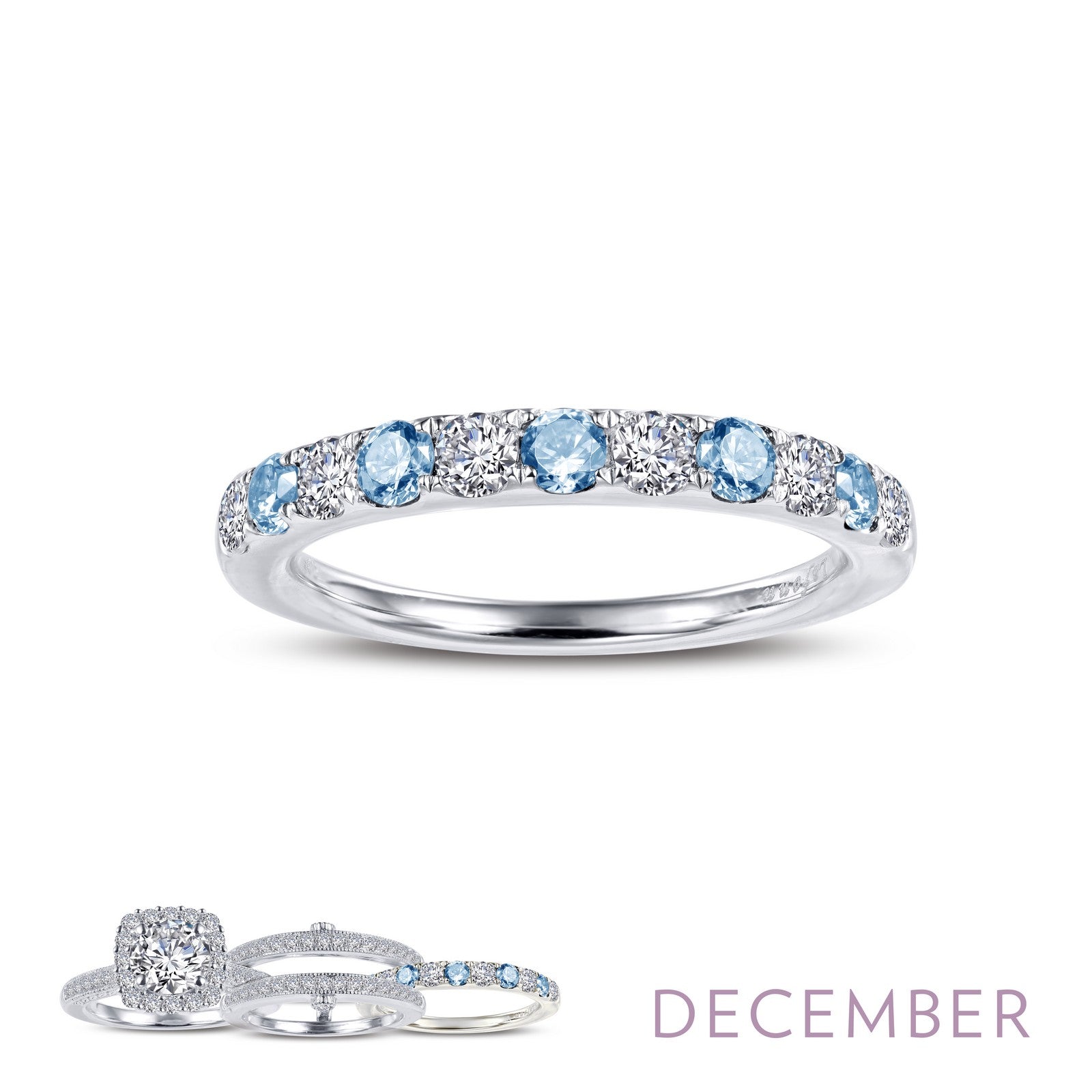 Lafonn December Birthstone Ring 11 Stone Count BR004BTP08