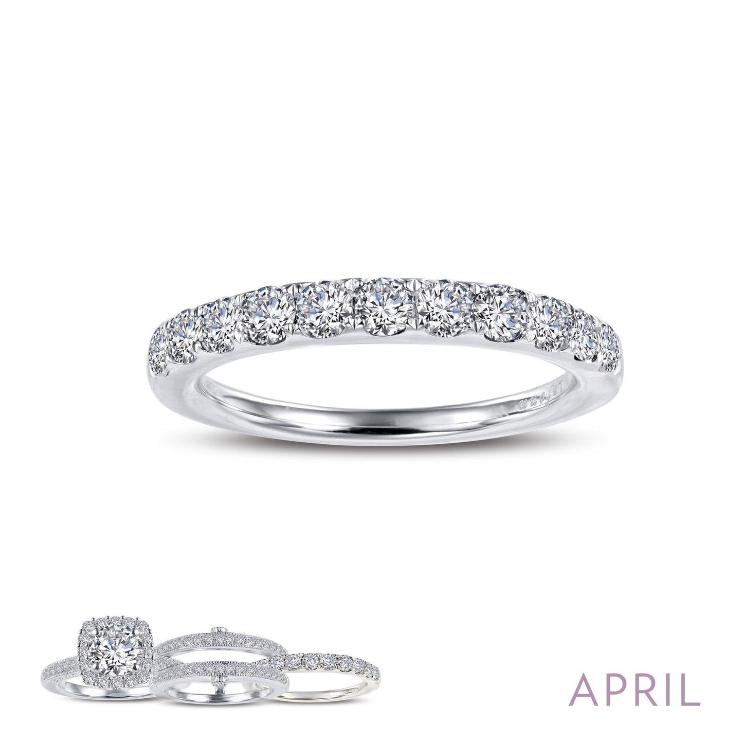 Load image into Gallery viewer, Lafonn April Birthstone Ring APRIL RINGS Size 8 Platinum 0.51cts CTS Approx.2.7mm(W)
