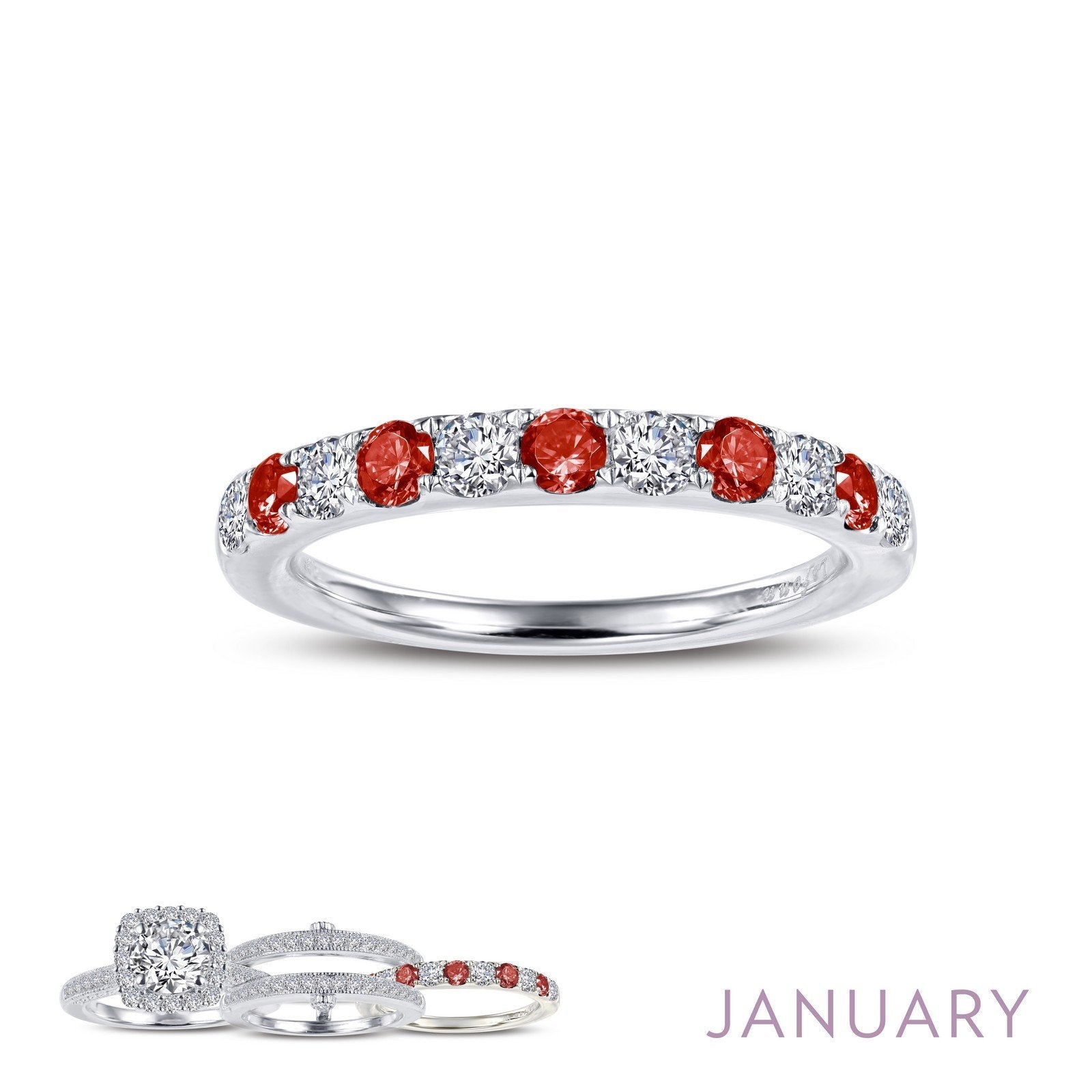 Lafonn January Birthstone Ring JANUARY RINGS Size 7 Platinum 0.51cts CTS Approx.2.7mm(W)