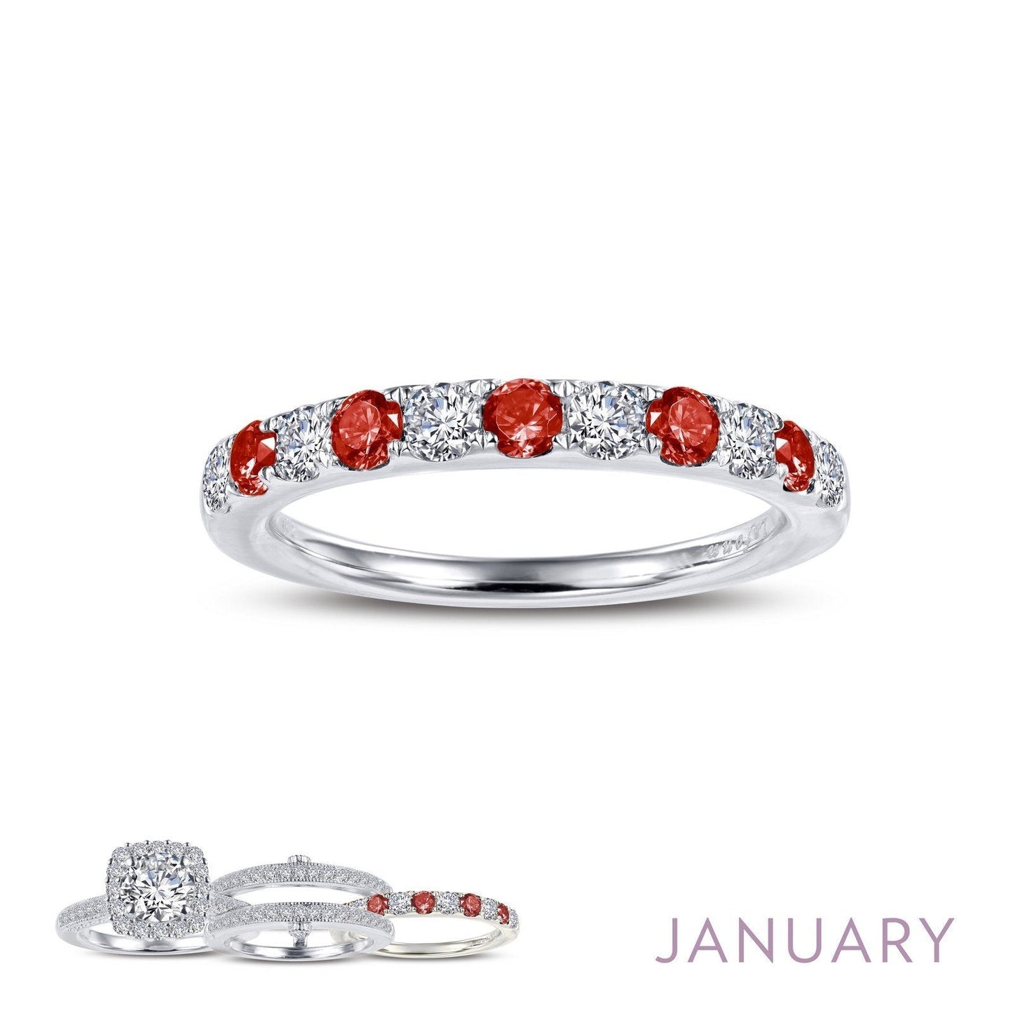 Lafonn January Birthstone Ring JANUARY RINGS Size 6 Platinum 0.51cts CTS Approx.2.7mm(W)
