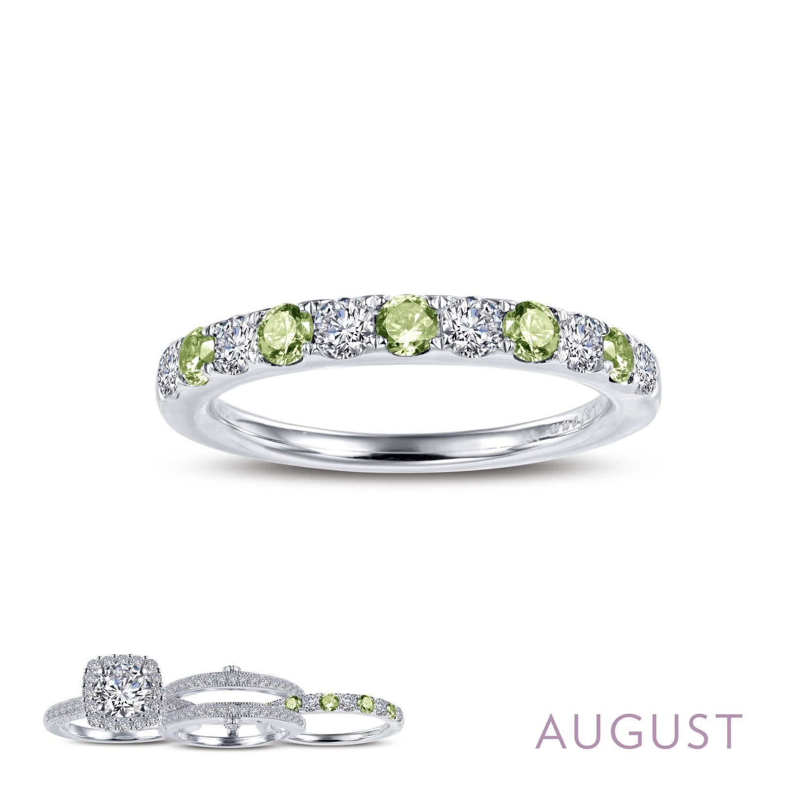 Lafonn August Birthstone Ring 11 Stone Count BR004PDP05