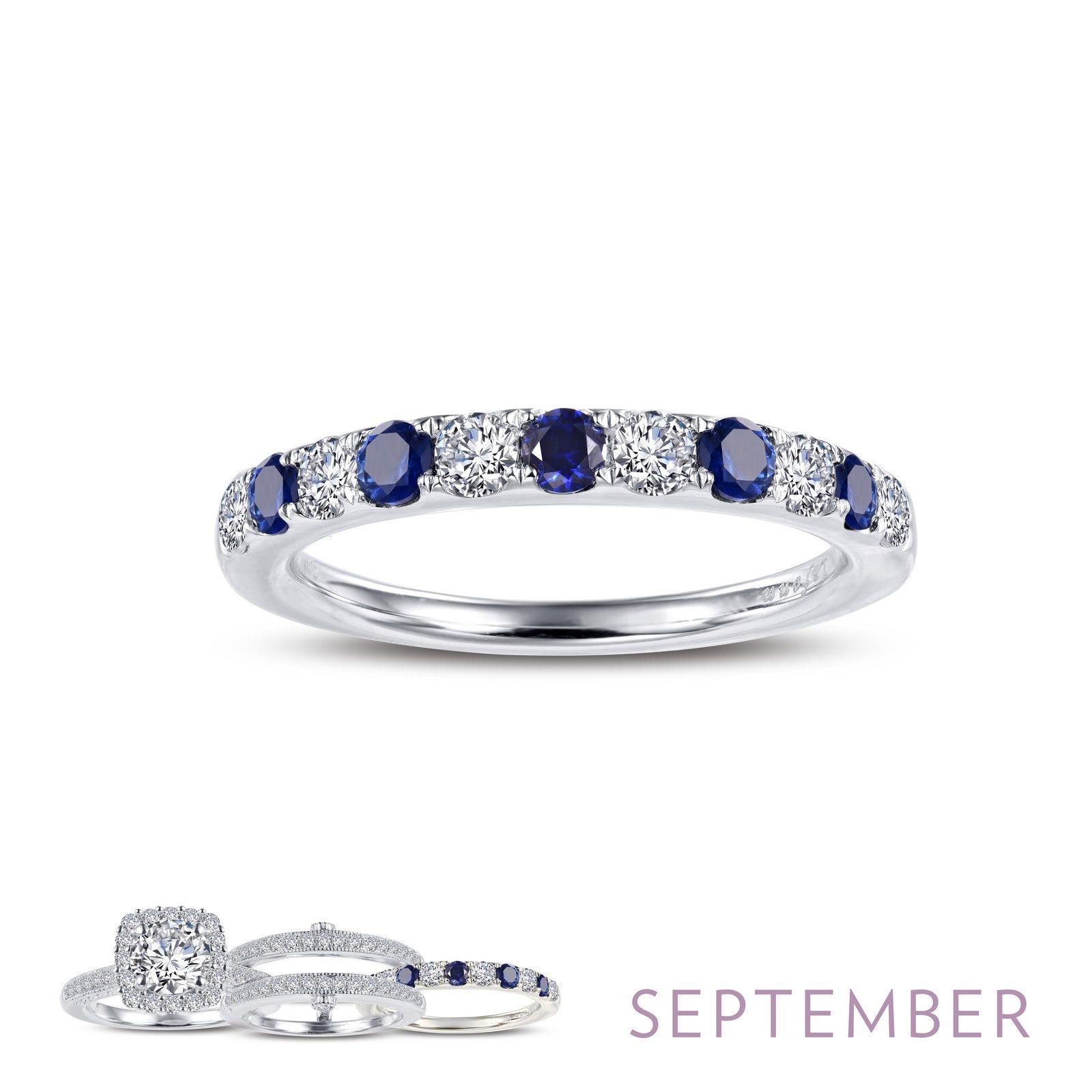Lafonn September Birthstone Ring 11 Stone Count BR004SAP07