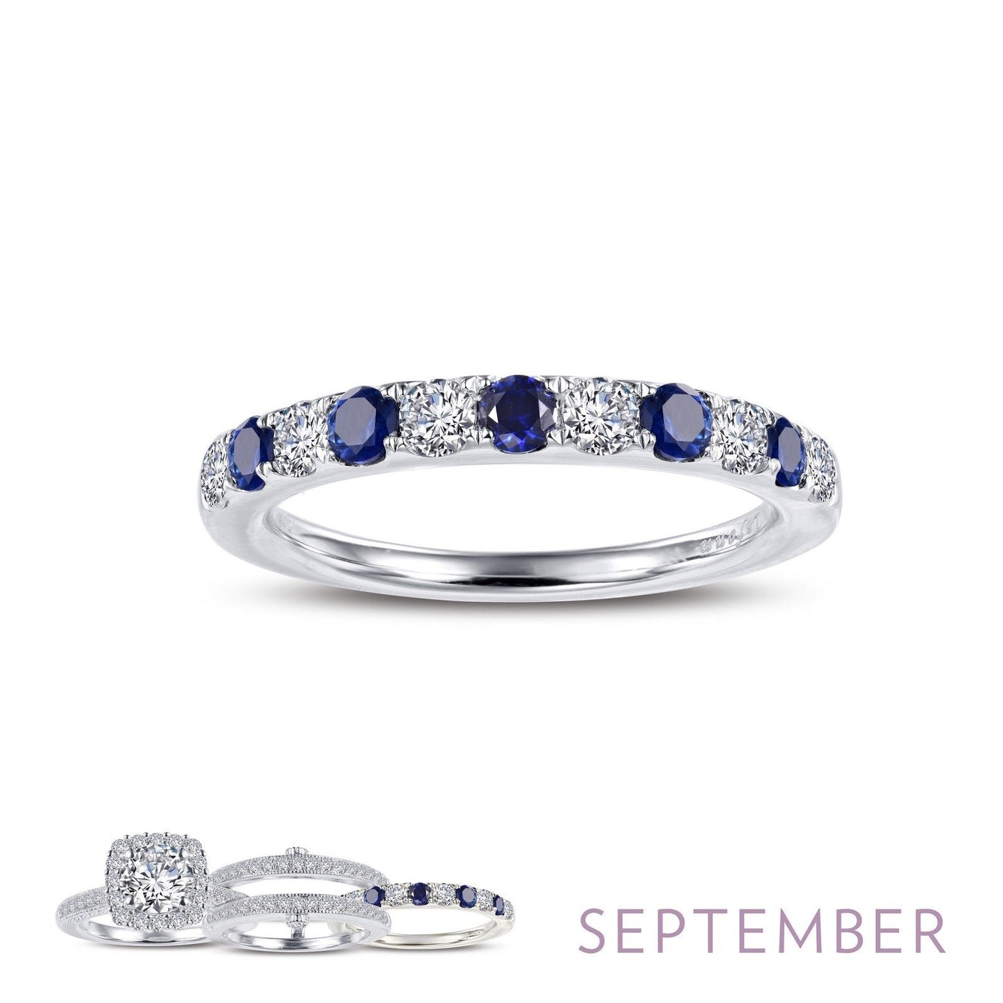 Load image into Gallery viewer, Lafonn September Birthstone Ring SEPTEMBER RINGS Size 10 Platinum 0.51cts CTS Approx.2.7mm(W)
