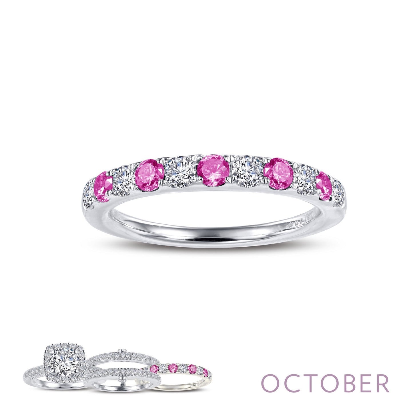 Lafonn October Birthstone Ring 11 Stone Count BR004TMP05