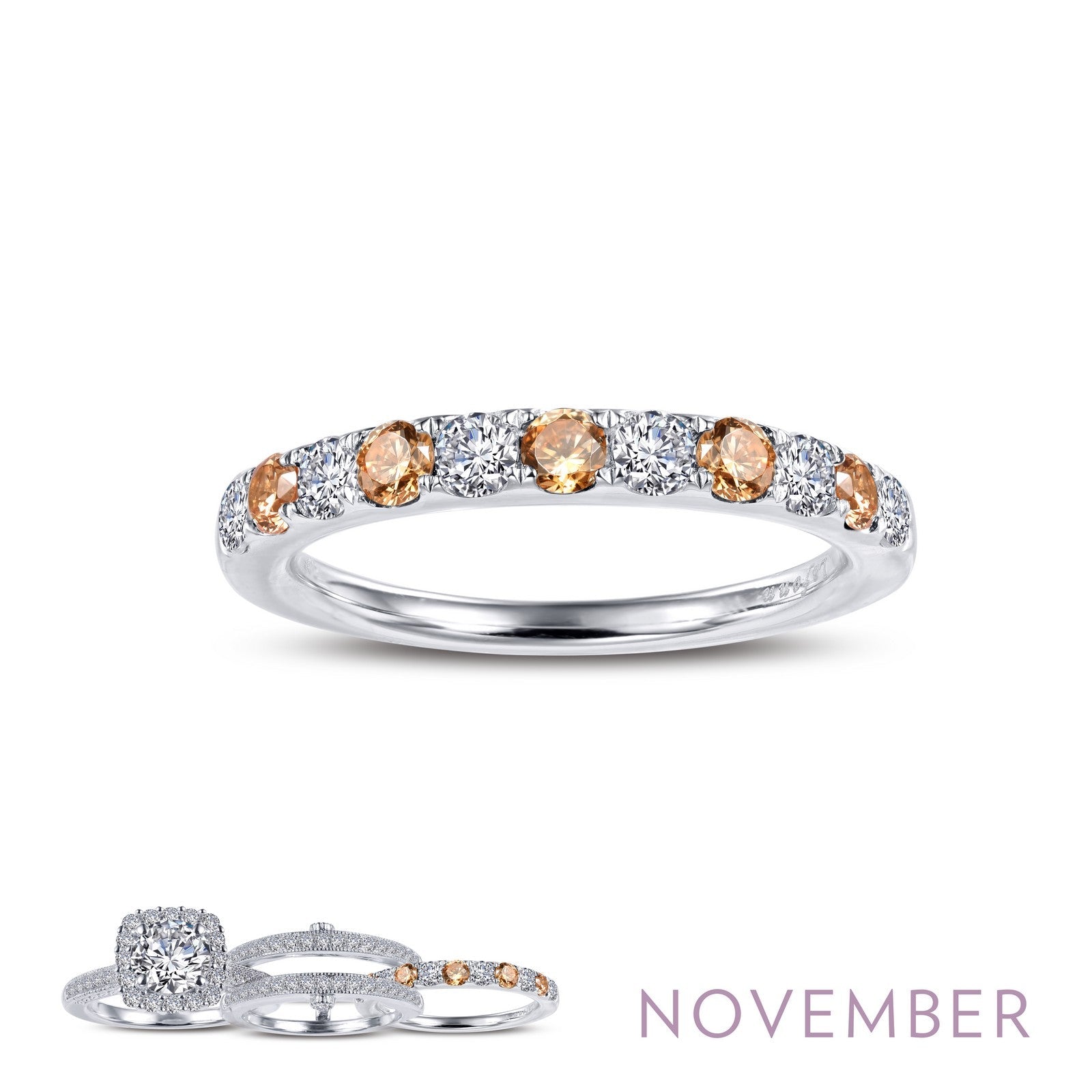 Lafonn November Birthstone Ring 11 Stone Count BR004YTP09
