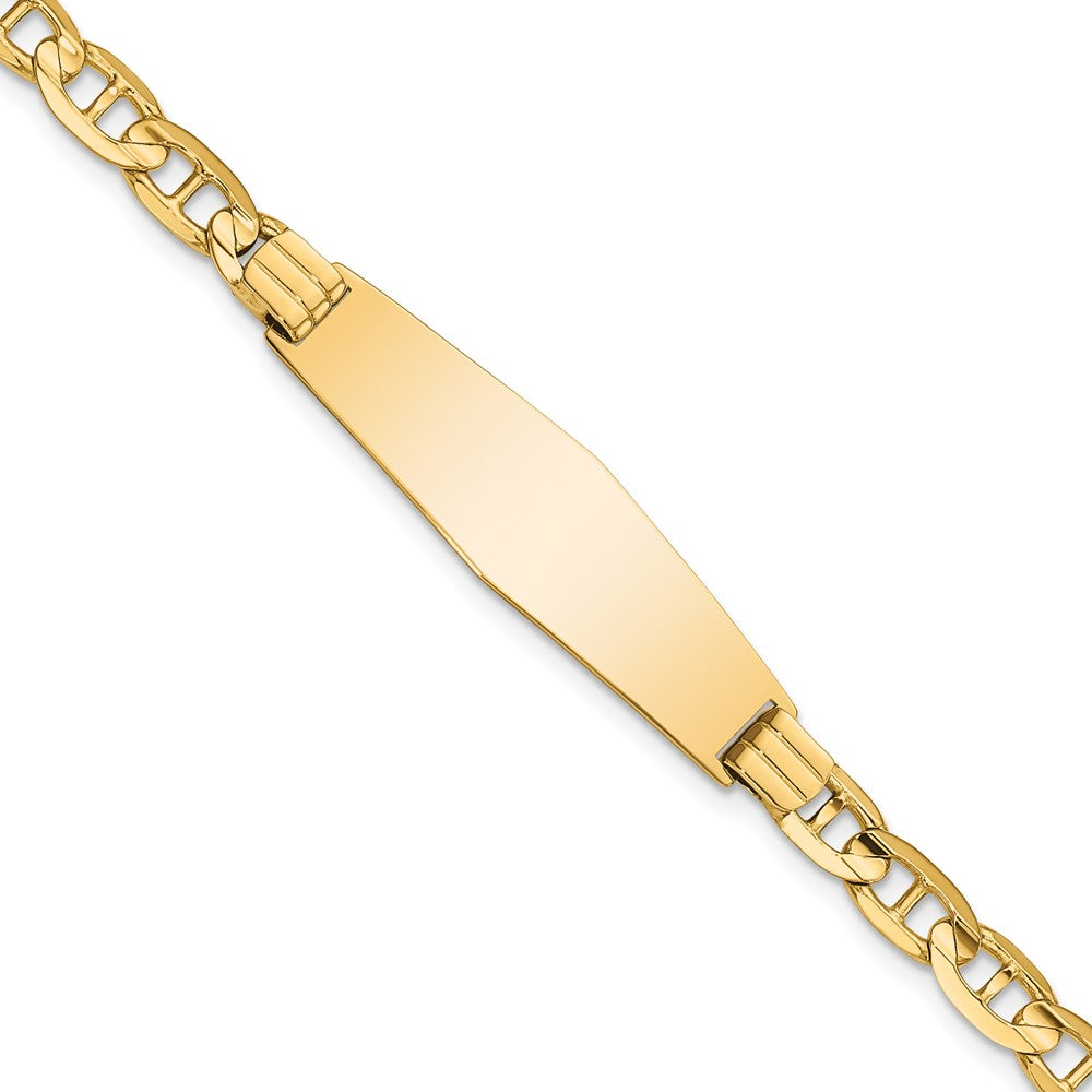 Quality Gold 14k Anchor Soft Diamond Shape ID Bracelet Gold     