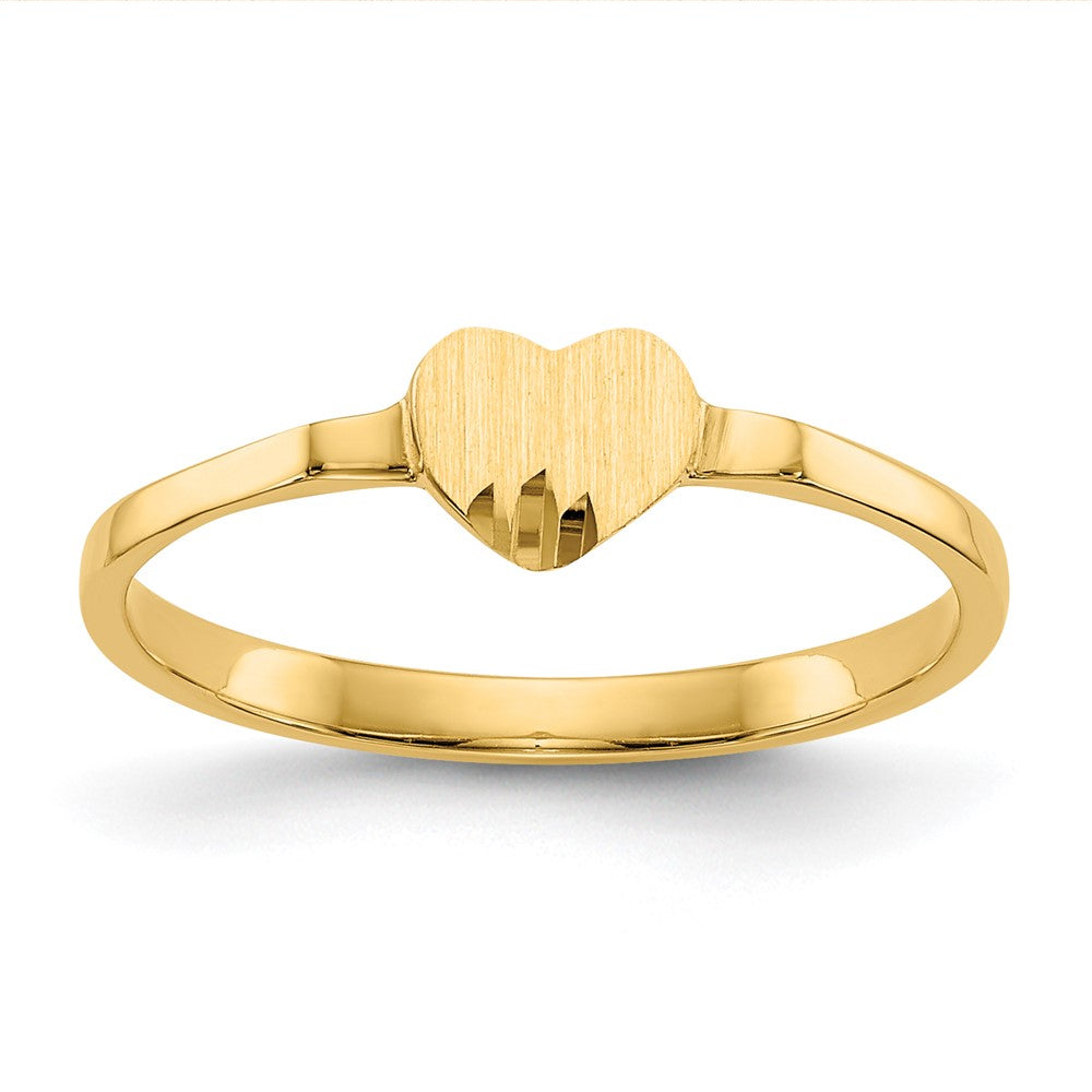 Quality Gold 14k Heart Signet Ring Gold