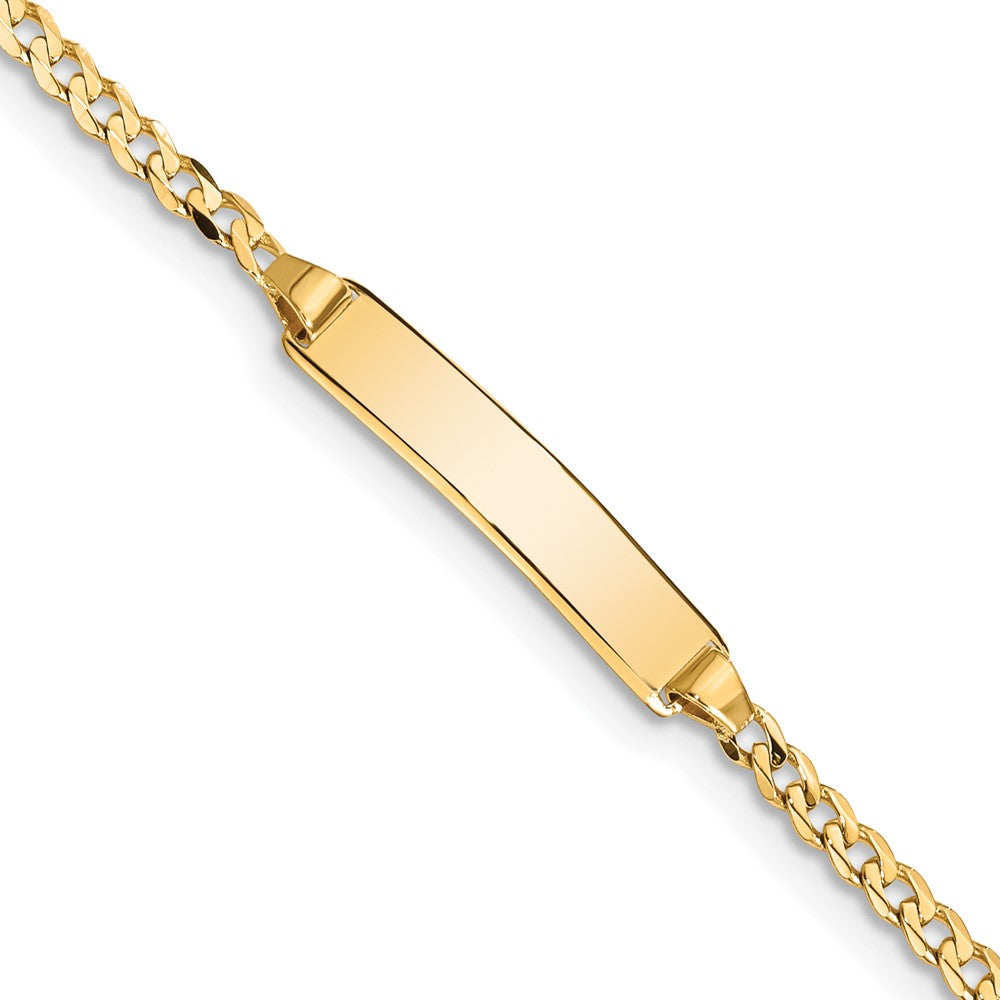 Load image into Gallery viewer, Quality Gold 14k Curb Link ID Bracelet Gold     
