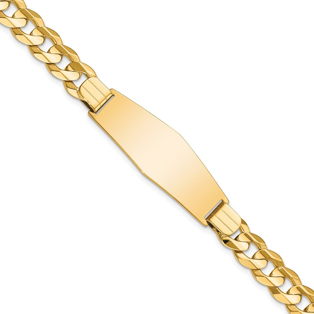 Quality Gold 14k Curb Soft Diamond Shape ID Bracelet Gold     