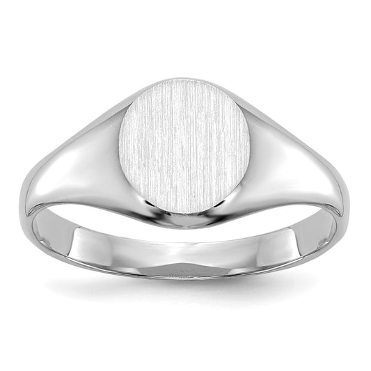 Quality Gold 14k White Gold Childs Closed Back Signet Ring Gold     