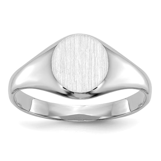 Quality Gold 14k White Gold Childs Closed Back Signet Ring Gold     