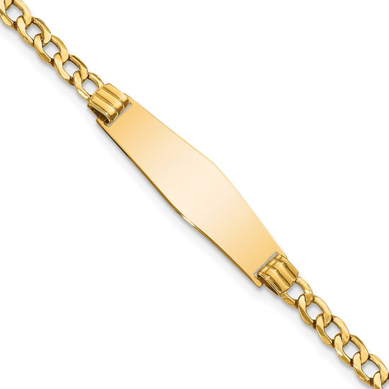 Load image into Gallery viewer, Quality Gold 14k Semi-solid Soft Diamond Shape Cuban ID Bracelet Gold     
