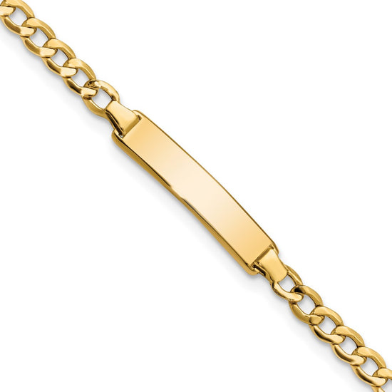 Quality Gold 14k Semi-solid Cuban Link ID Bracelet Gold     