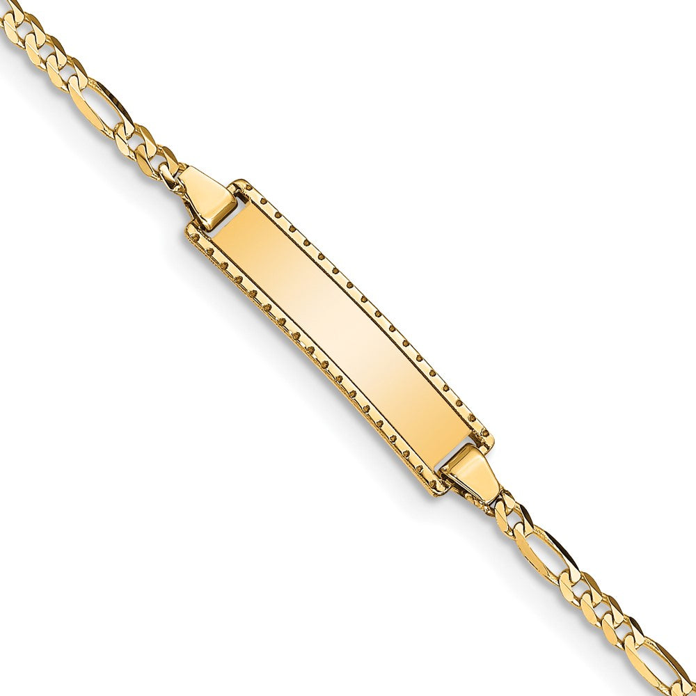 Quality Gold 14k Children's Figaro Link ID Bracelet Gold     