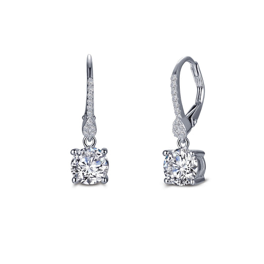 2.26 CTW Leverback Solitaire Drop Earrings