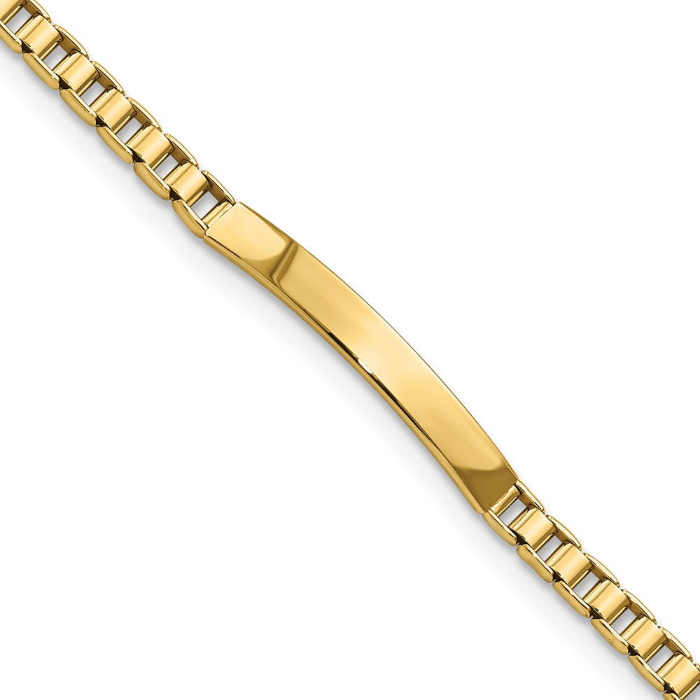 Quality Gold 14K Polished Fancy Link ID 7.5in Bracelet Gold