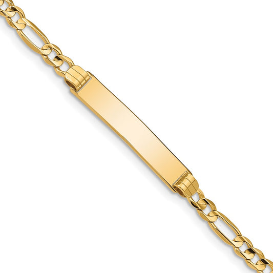 Quality Gold 14k Figaro ID Bracelet Gold     