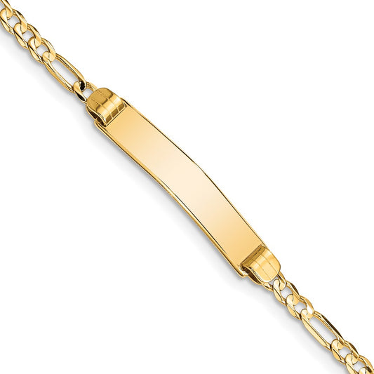 Quality Gold 14k Figaro ID Bracelet Gold     