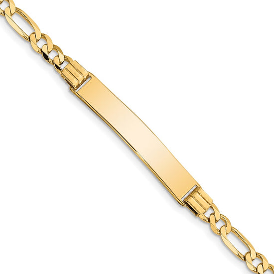 Quality Gold 14k Figaro ID Bracelet Gold     