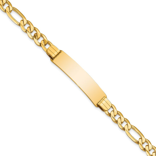 Quality Gold 14k Figaro ID Bracelet Gold     