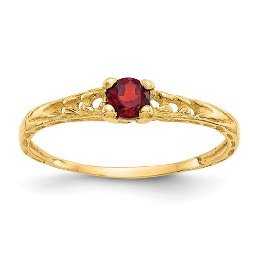 Quality Gold 14k Madi K 3mm Garnet Birthstone Baby Ring Gold