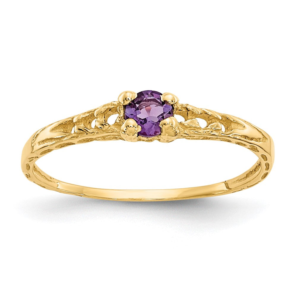 Quality Gold 14k Madi K 3mm Amethyst Birthstone Baby Ring Gold