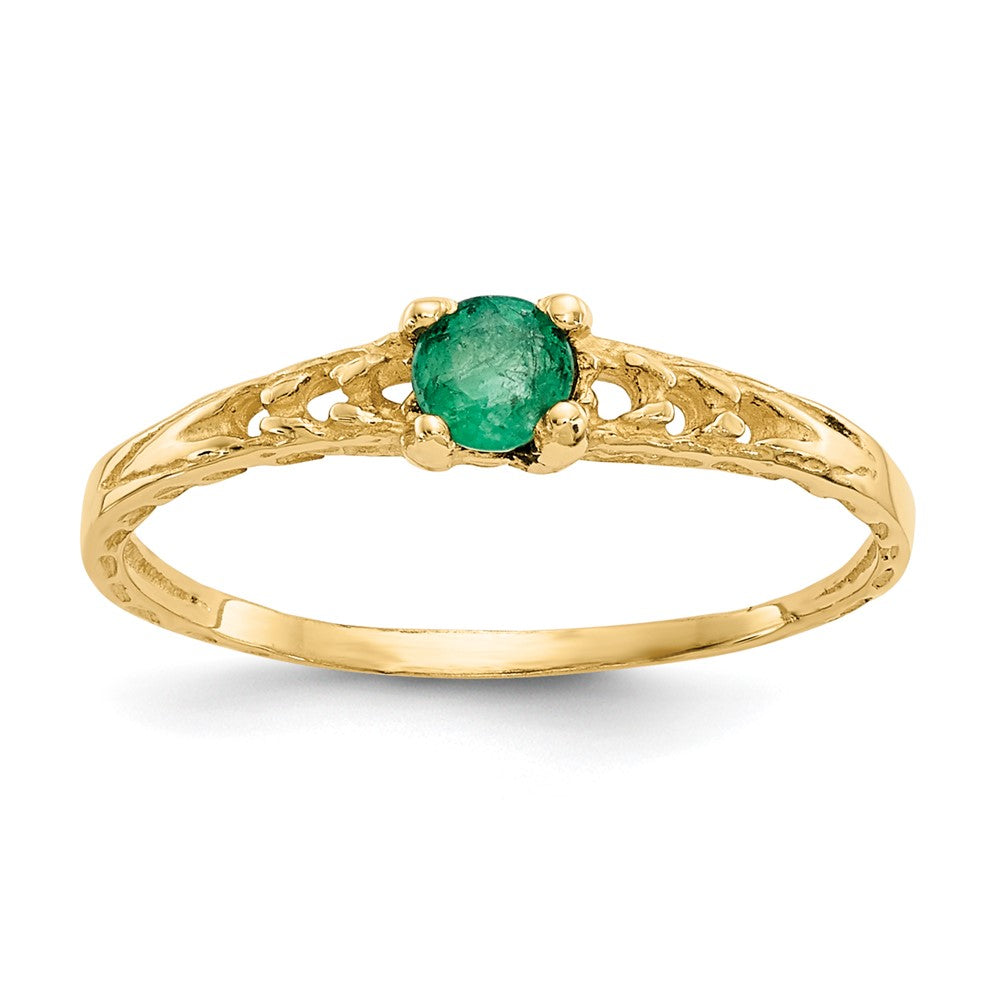 Quality Gold 14k Madi K 3mm Emerald Birthstone Baby Ring Gold