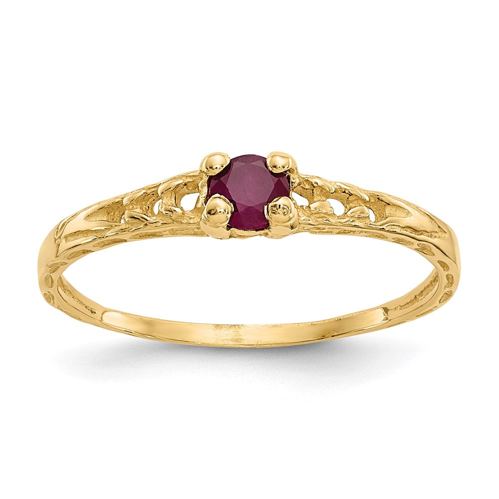 Quality Gold 14k Madi K 3mm Ruby Birthstone Baby Ring Gold