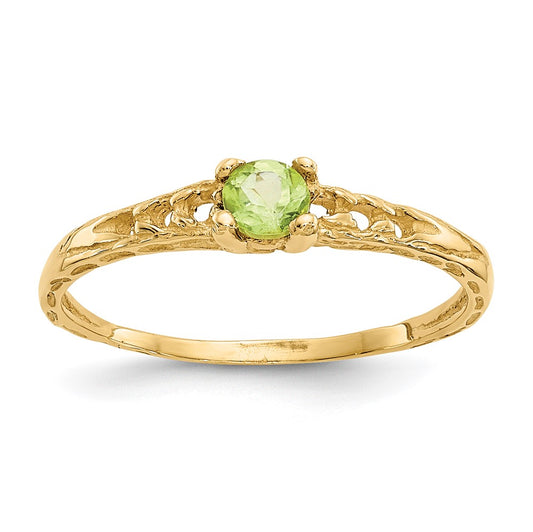 Quality Gold 14k Madi K 3mm Peridot Birthstone Baby Ring Gold