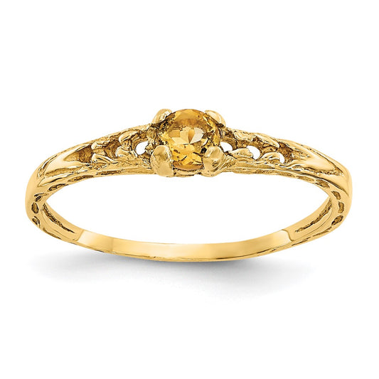 Quality Gold 14k Madi K 3mm Citrine Birthstone Baby Ring Gold