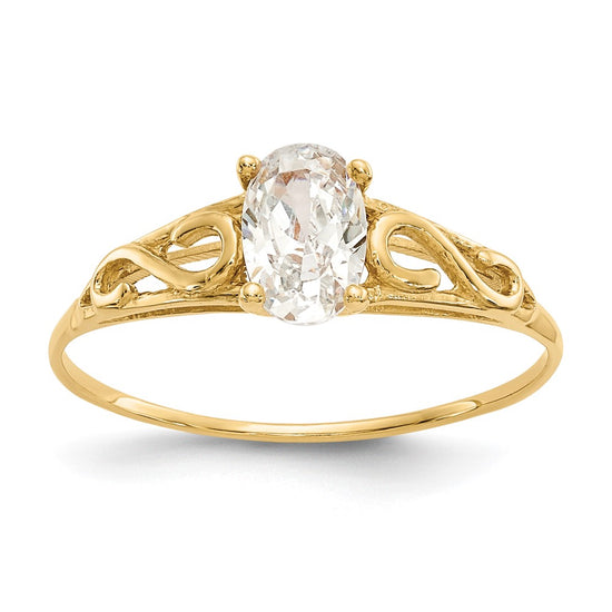 Quality Gold 14k Madi K Synthetic White Spinel Ring Gold
