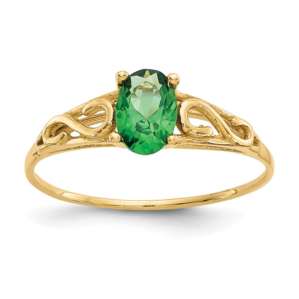 Quality Gold 14k Madi K Synthetic Emerald Ring Gold
