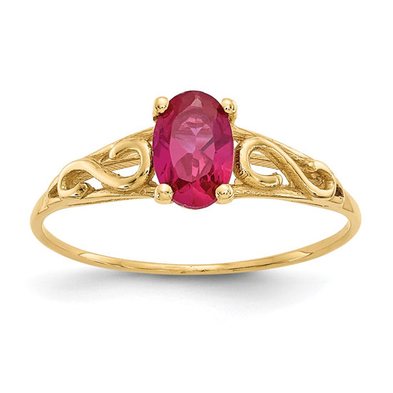 Quality Gold 14k Madi K Synthetic Ruby Ring Gold     