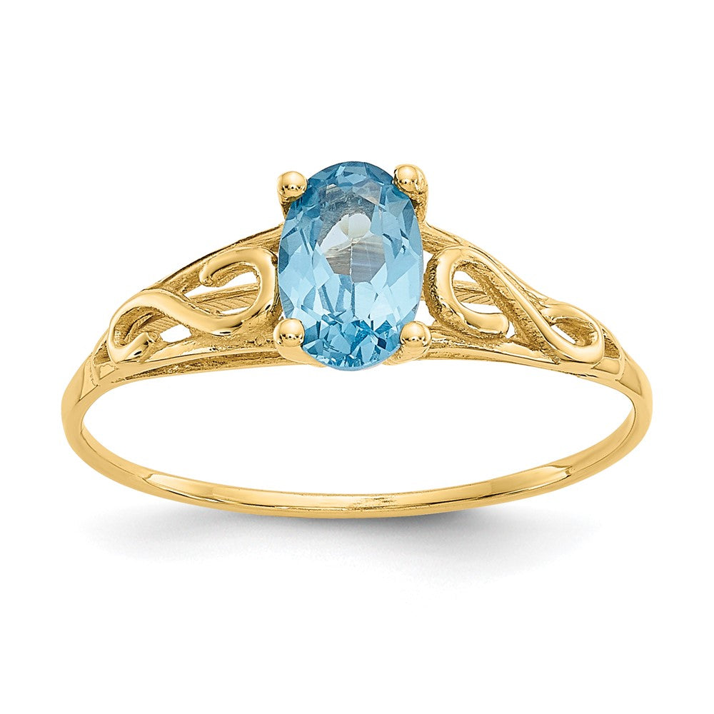 Quality Gold 14k Madi K Synthetic Blue Zircon Ring Gold