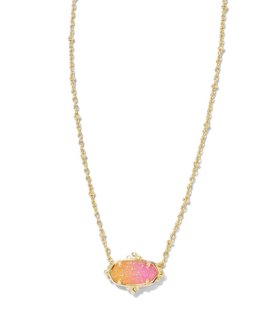 ELISA PETAL FRAMED SHORT PENDANT NECKLACE