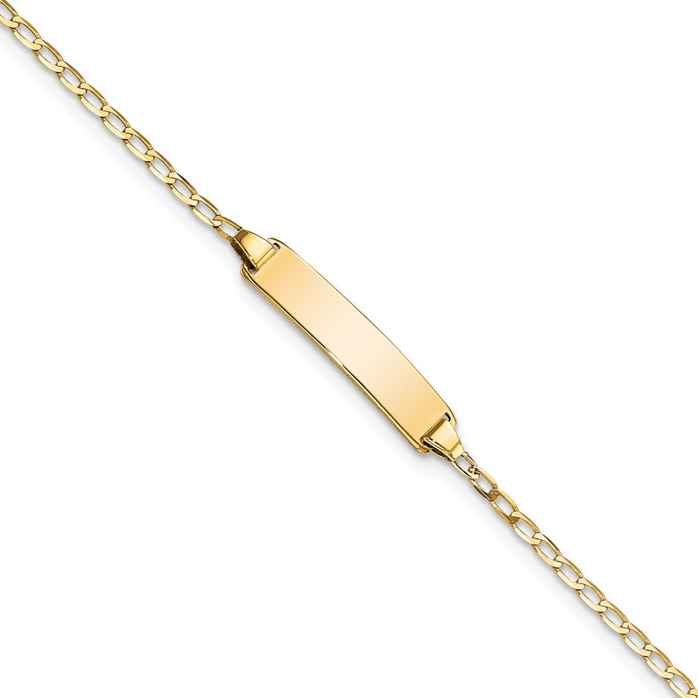 Quality Gold 14k Flat Curb Link ID Bracelet Gold     