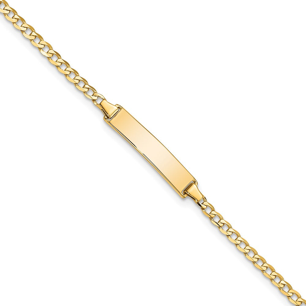 Quality Gold 14k Flat Curb Link ID Bracelet Gold     