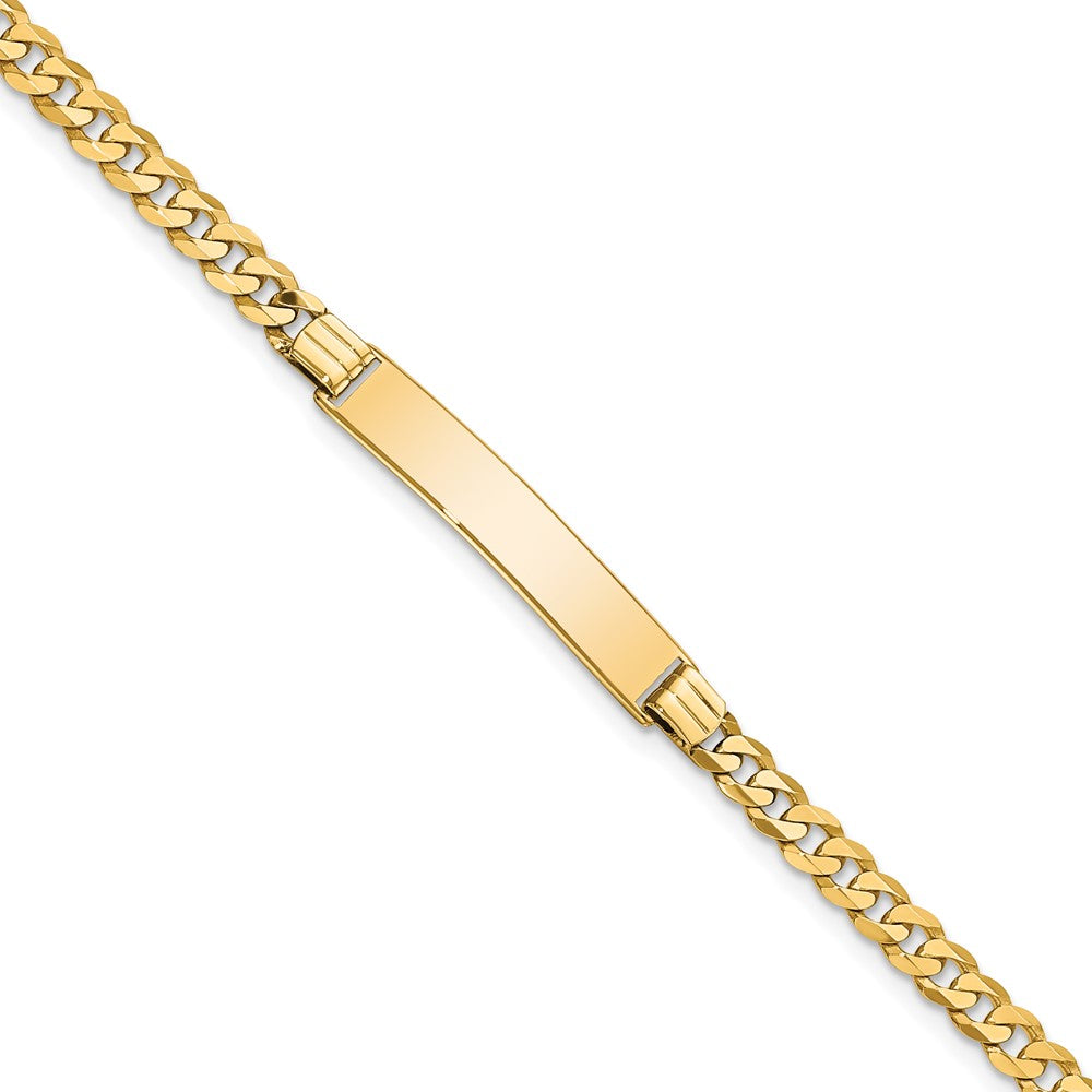 Quality Gold 14k Flat Curb Link ID Bracelet Gold     