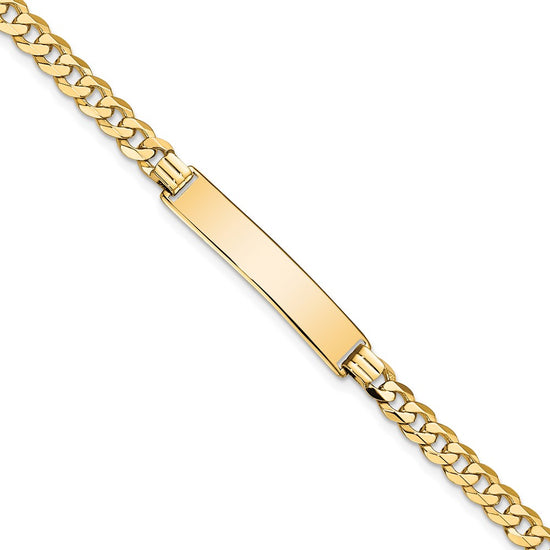Load image into Gallery viewer, Quality Gold 14k Flat Curb Link ID Bracelet Gold     
