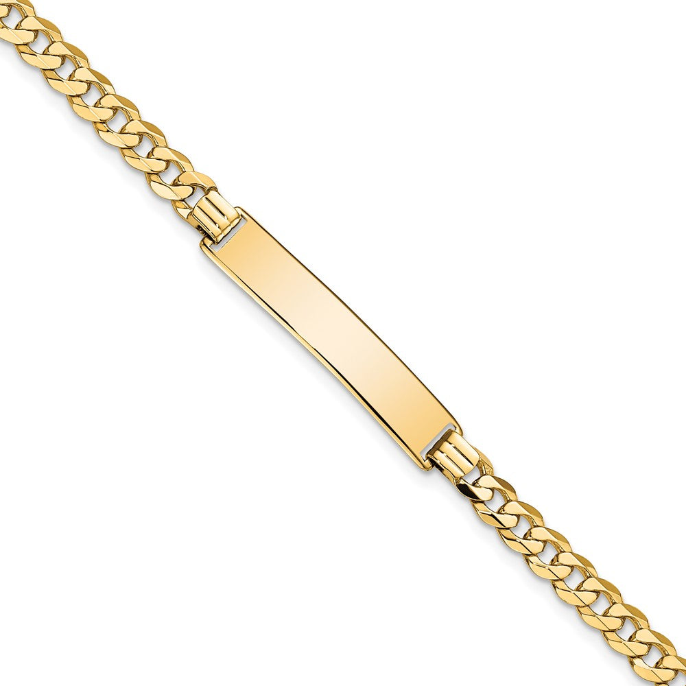 Quality Gold 14k Flat Curb Link ID Bracelet Gold     